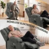 Elektrische Sta op Stoel Met Massage & Warmte, Relaxstoel Voor Senioren, Zakveerkern, Grijs