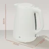 Elektrischer Wasserkocher, 1,7L Schnellkochfunktion, 2200W, Mit Herausnehmbarem Kalkfilter, Abschaltautomatik, Cremeweiß