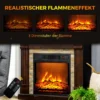 Elektrokachel 1800W Elektrische Haard Met Verwarming, Afstandsbediening, Oververhittingsbeveiliging, Decoratieve Haard Donkerbruin
