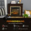 Elektrokachel 1800W Elektrische Haard Met Verwarming, Afstandsbediening, Oververhittingsbeveiliging, Decoratieve Haard Donkerbruin
