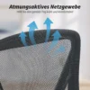 Ergonomische Bureaustoel Met Verstelbare Hoogte, Opklapbare Armleuningen, Lendensteun, Zwart