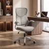 Ergonomische Mesh Bureaustoel, Draaibare Stoel Met Hoge Rugleuning, Opklapbare Armleuningen, Kantelfunctie, Grijs