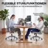 Ergonomische Mesh Bureaustoel, Draaibare Stoel Met Hoge Rugleuning, Opklapbare Armleuningen, Kantelfunctie, Grijs