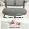 Ergonomische Mesh Bureaustoel, Draaibare Stoel Met Hoge Rugleuning, Opklapbare Armleuningen, Kantelfunctie, Grijs