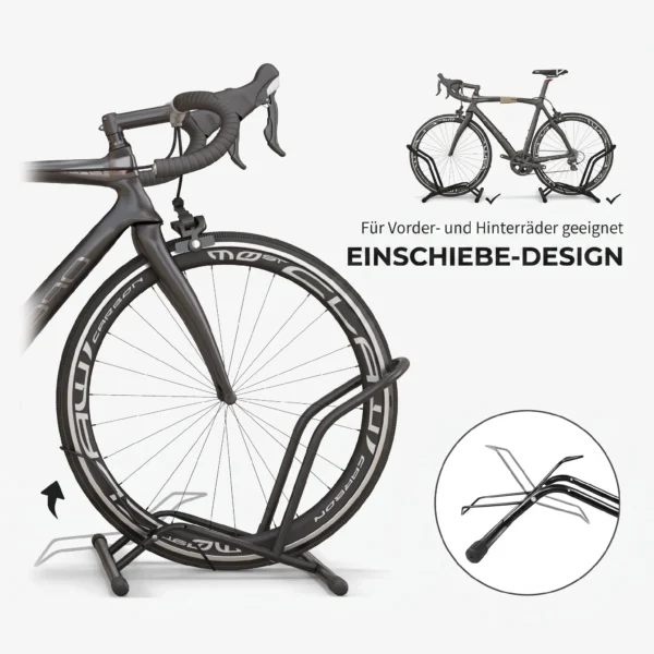 Fietsenrek Voor Fietsen Stalen Fietshouder Met 85 Mm Bandbreedte Vrijstaand 59 X 41 X 38 Cm Zwart