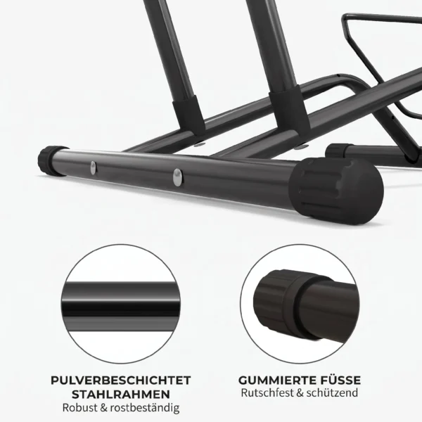 Fietsenrek Voor Fietsen Stalen Fietshouder Met 85 Mm Bandbreedte Vrijstaand 59 X 41 X 38 Cm Zwart