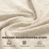Gestoffeerde Schommelstoel Met Verstelbare Hoofdsteun, Fluweel In Regendruppel ontwerp, Frame Van Rubberboomhout, Crèmewit