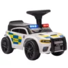 Glijauto Kinderen Politie Glijvoertuig Met Muziek Licht Anti Kantelbeveiliging & Opbergruimte Onder De Zitplaats 18 36 Maanden Wit