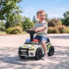 Glijauto Kinderen Politie Glijvoertuig Met Muziek Licht Anti Kantelbeveiliging & Opbergruimte Onder De Zitplaats 18 36 Maanden Wit