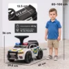 Glijauto Kinderen Politie Glijvoertuig Met Muziek Licht Anti Kantelbeveiliging & Opbergruimte Onder De Zitplaats 18 36 Maanden Wit
