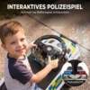 Glijauto Kinderen Politie Glijvoertuig Met Muziek Licht Anti Kantelbeveiliging & Opbergruimte Onder De Zitplaats 18 36 Maanden Wit