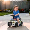 Glijauto Kinderen Politie Glijvoertuig Met Muziek Licht Anti Kantelbeveiliging & Opbergruimte Onder De Zitplaats 18 36 Maanden Wit