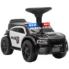 Glijdende Auto Kinderen Politie Glijvoertuig Met Muziek Licht Anti Kantelbeveiliging & Opbergruimte Onder De Zitplaats 18 36 Maanden Zwart
