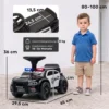 Glijdende Auto Kinderen Politie Glijvoertuig Met Muziek Licht Anti Kantelbeveiliging & Opbergruimte Onder De Zitplaats 18 36 Maanden Zwart