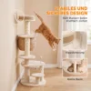 Grote Krabpaal 132 Cm Hoog Kattenboom Met Riet Hol Krabstammen Bed 3 Speelballen Kiepbeveiliging 1 2 Katten Tot 6kg