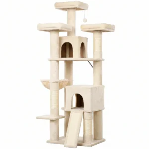 Grote Krabpaal 184 Cm Hoog Met 3 Krabstammen Ligvlakken Speelbal Hangmat Ladder, Katten Onder 6 Kg