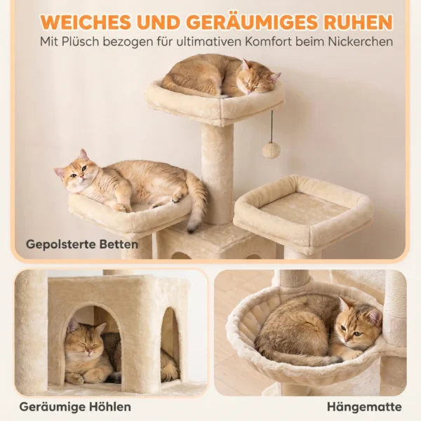 Grote Krabpaal 184 Cm Hoog Met 3 Krabstammen Ligvlakken Speelbal Hangmat Ladder, Katten Onder 6 Kg