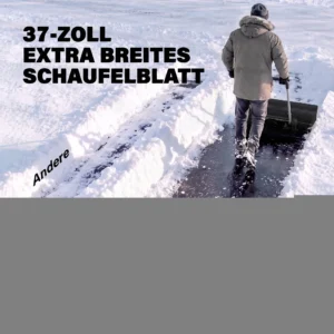 Grote Sneeuwschuiver 95 Cm Extra Breed Aluminium Sneeuwschop Met Wielen Verstelbaar & Antislip Handvat, Schuin