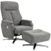 Handmatig Verstelbare Relaxfauteuil Met Voetenbank In Donkergrijs