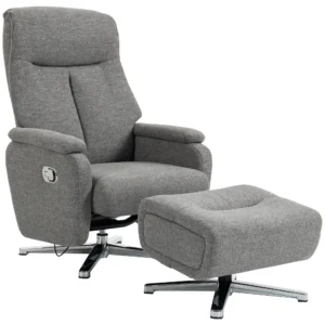 Handmatig Verstelbare Relaxfauteuil Met Voetenbank In Donkergrijs
