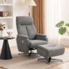 Handmatig Verstelbare Relaxfauteuil Met Voetenbank In Donkergrijs