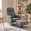 Handmatig Verstelbare Relaxfauteuil Met Voetenbank In Donkergrijs