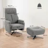 Handmatig Verstelbare Relaxfauteuil Met Voetenbank In Donkergrijs