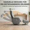 Handmatig Verstelbare Relaxfauteuil Met Voetenbank In Donkergrijs