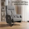 Handmatig Verstelbare Relaxfauteuil Met Voetenbank In Donkergrijs