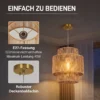 Hanglamp, 3 laags Lampenkap, Metaal, Hennep Touw, Lichtbruin