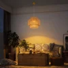 Hanglamp, 3 laags Lampenkap, Metaal, Hennep Touw, Lichtbruin