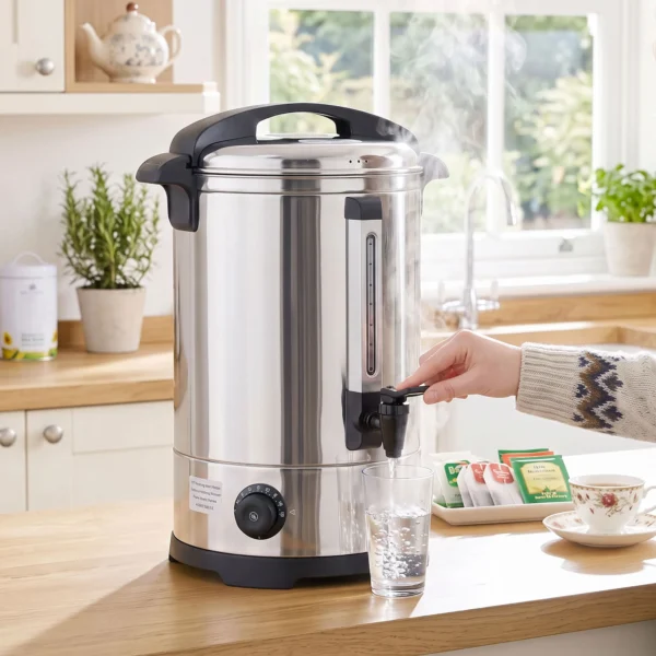 Heetwaterdispenser 6,5 L, 1500 W, Roestvrij Staal, Met Thermostaat, Warmhoudfunctie En Tapkraan