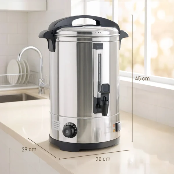 Heetwaterdispenser 6,5 L, 1500 W, Roestvrij Staal, Met Thermostaat, Warmhoudfunctie En Tapkraan