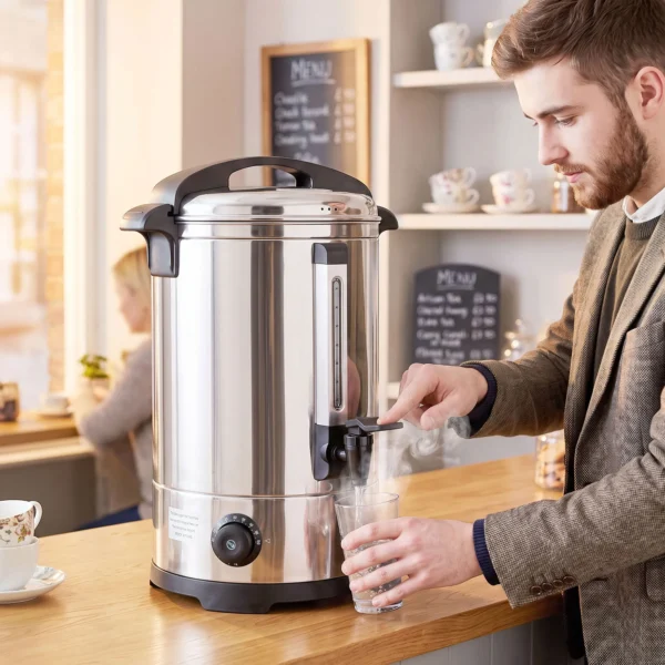 Heetwaterdispenser 6,5 L, 1500 W, Roestvrij Staal, Met Thermostaat, Warmhoudfunctie En Tapkraan