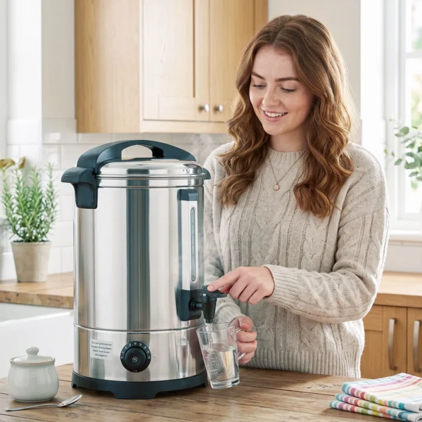 Heetwaterdispenser 6,5 L, 1500 W, Roestvrij Staal, Met Thermostaat, Warmhoudfunctie En Tapkraan