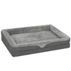 Hondenbed Met Verhoogde Randen Antislip Onderkant Linnenlook Wasbaar Hondenkussen Spatwaterbestendig 91x68x16cm