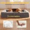 Hondenbed Met Verhoogde Randen Antislip Onderkant Linnenlook Wasbaar Hondenkussen Spatwaterbestendig 91x68x16cm
