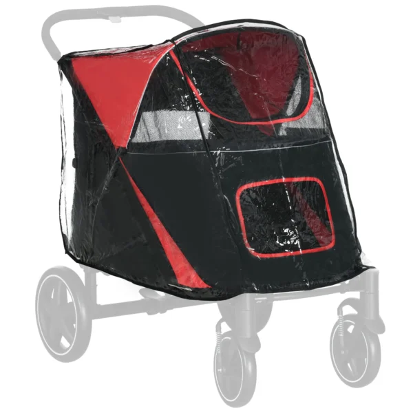 Hondenbuggy Regenhoes Regenbescherming Voor Hondenbuggy Regenkap Met Achterwaartse Ingang Klittenbandsluitingen