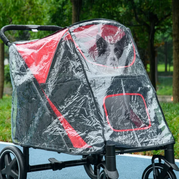 Hondenbuggy Regenhoes Regenbescherming Voor Hondenbuggy Regenkap Met Achterwaartse Ingang Klittenbandsluitingen
