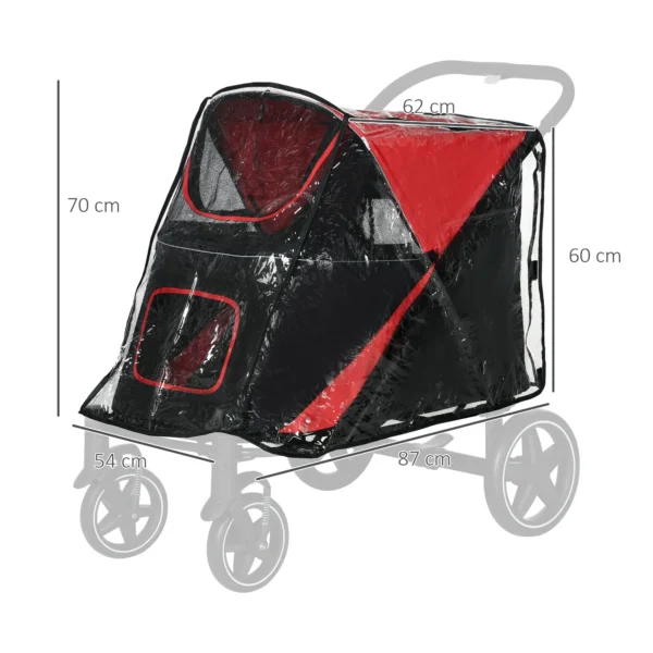 Hondenbuggy Regenhoes Regenbescherming Voor Hondenbuggy Regenkap Met Achterwaartse Ingang Klittenbandsluitingen