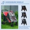 Hondenbuggy Regenhoes Regenbescherming Voor Hondenbuggy Regenkap Met Achterwaartse Ingang Klittenbandsluitingen