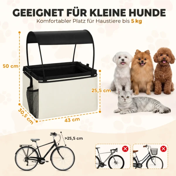Hondenmand Fiets Voor 2 in 1 Draagbare Hondenfietsmand Met Deksel Veiligheidslijn Schouderriem Zijtassen 5kg