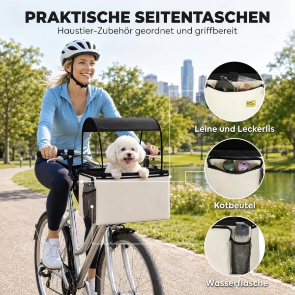 Hondenmand Fiets Voor 2 in 1 Draagbare Hondenfietsmand Met Deksel Veiligheidslijn Schouderriem Zijtassen 5kg