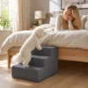 Hondentrap 3 traps Afneembare Hoes Voor Kleine Honden 35 Cm Donkergrijs
