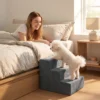 Hondentrap 3 traps Afneembare Hoes Voor Kleine Honden 35 Cm Donkergrijs