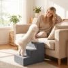 Hondentrap 3 traps Afneembare Hoes Voor Kleine Honden 35 Cm Donkergrijs