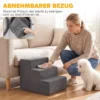 Hondentrap 3 traps Afneembare Hoes Voor Kleine Honden 35 Cm Donkergrijs