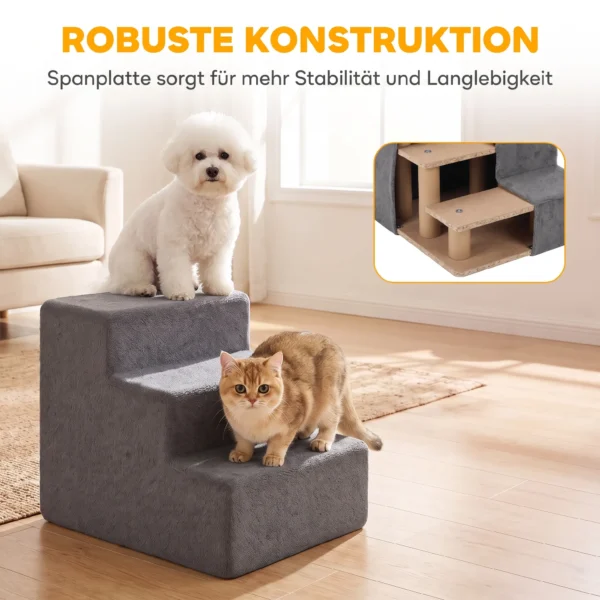 Hondentrap 3 traps Afneembare Hoes Voor Kleine Honden 35 Cm Donkergrijs
