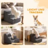 Hondentrap 3 traps Afneembare Hoes Voor Kleine Honden 35 Cm Donkergrijs