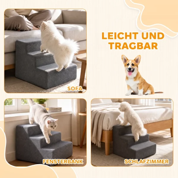 Hondentrap 3 traps Afneembare Hoes Voor Kleine Honden 35 Cm Donkergrijs